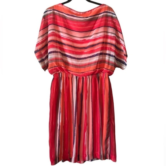 Shelby & Palmer Pink Striped Midi Dress Size 14 - Picture 2 of 10